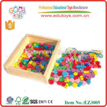 Colorful Kids Craft Toys Wooden Beads Lacing Toys